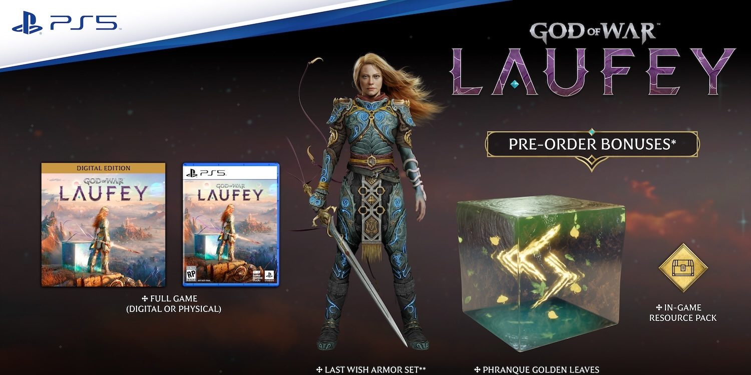 A video game advertisement with a woman in armor and a box