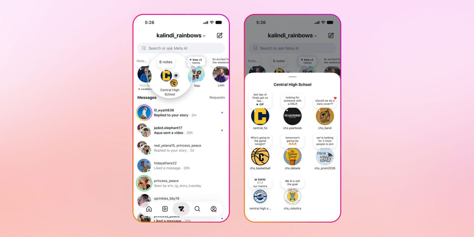 Instagram partner schools can now post content only their students can view (screenshots shown)