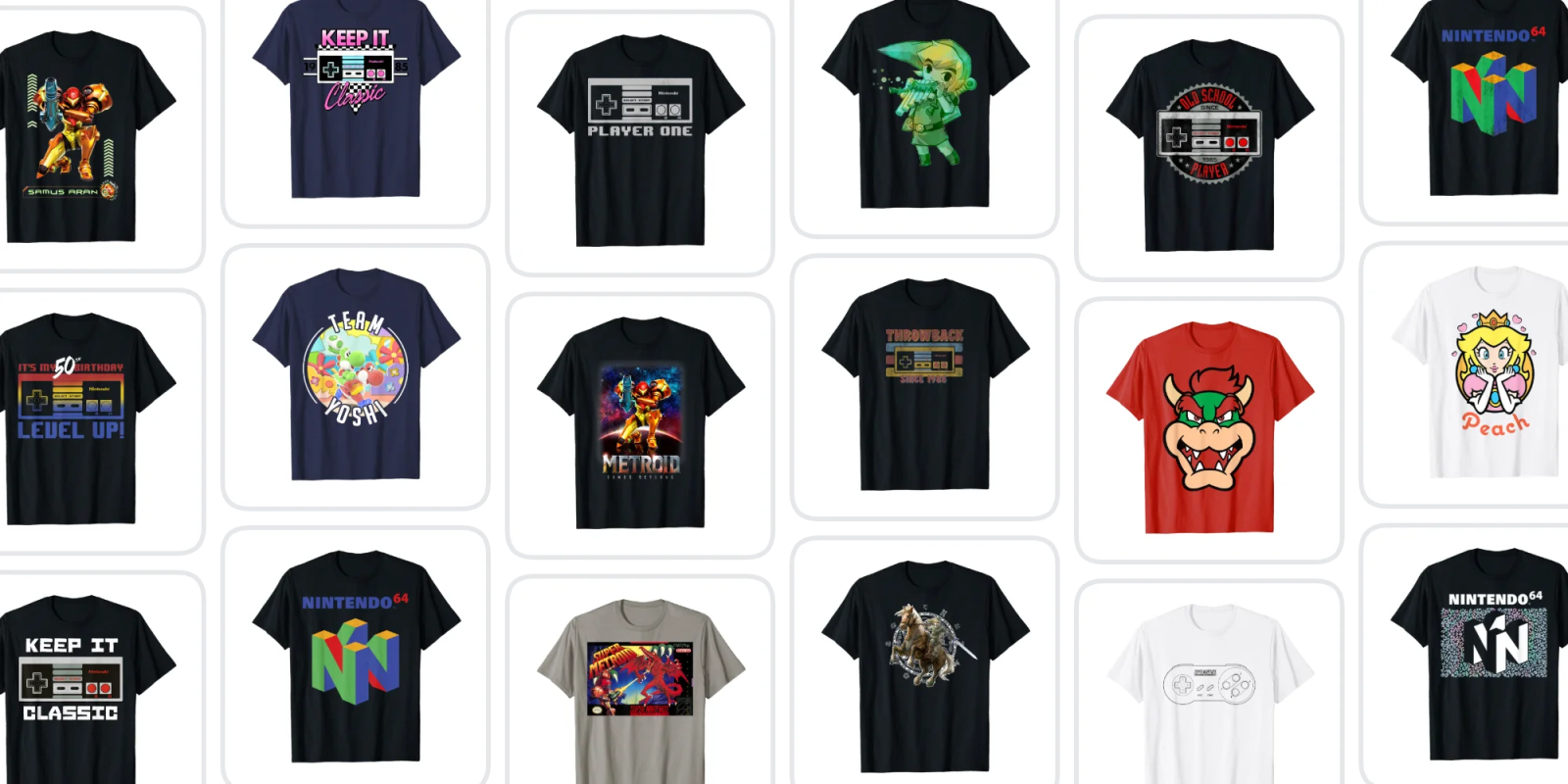 A collage of t-shirts