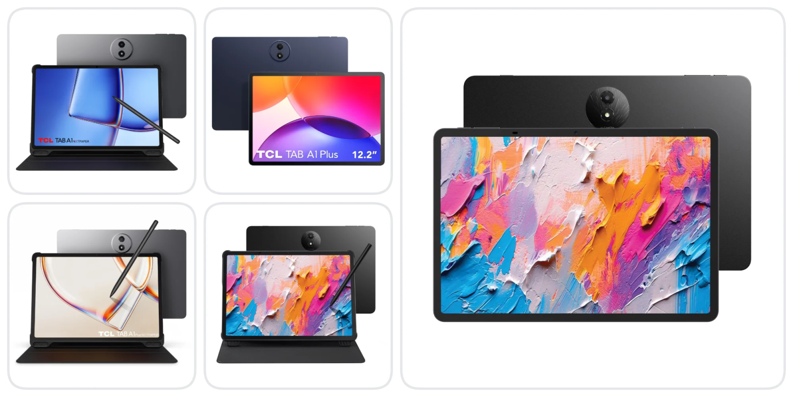 A collage of a tablet