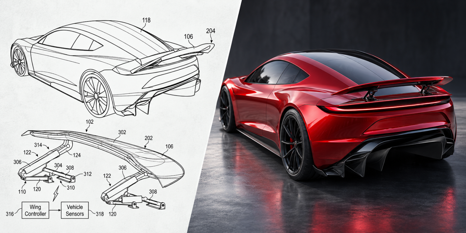 Tesla Roadster wing