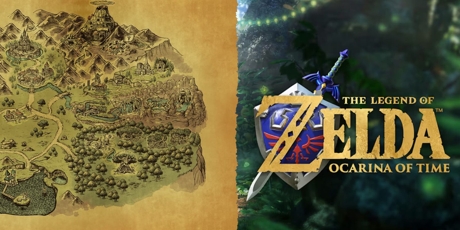 A video game poster and a map