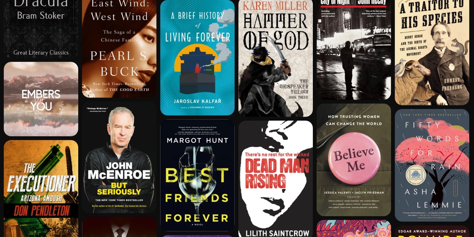 A group of books on a black background
