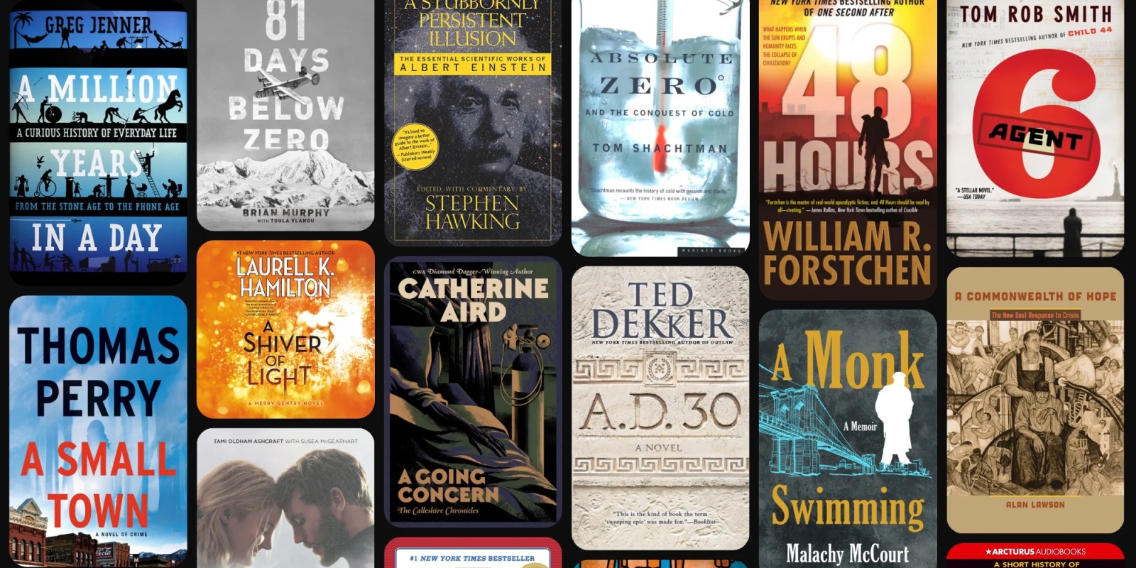 A collage of books