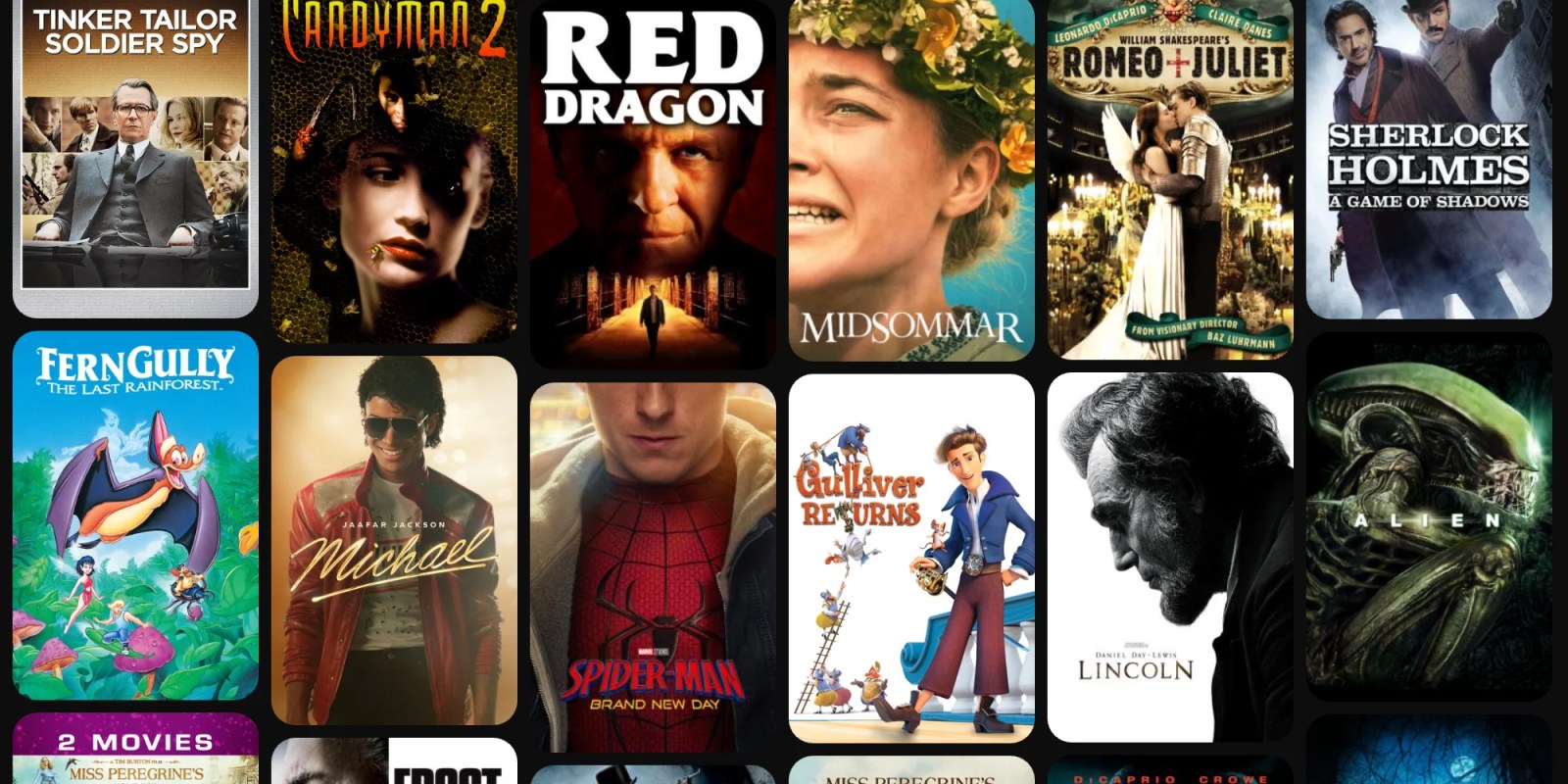 A collage of movies