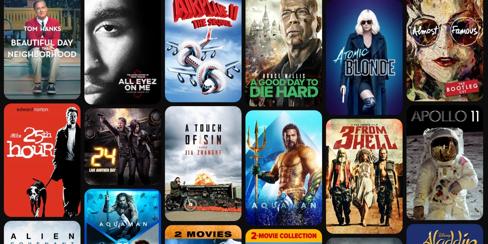 A collage of movies