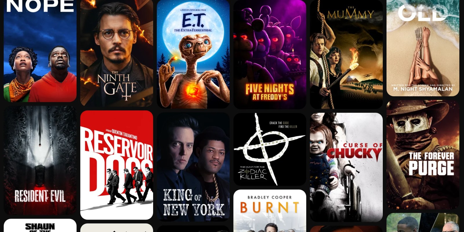 A collage of movies
