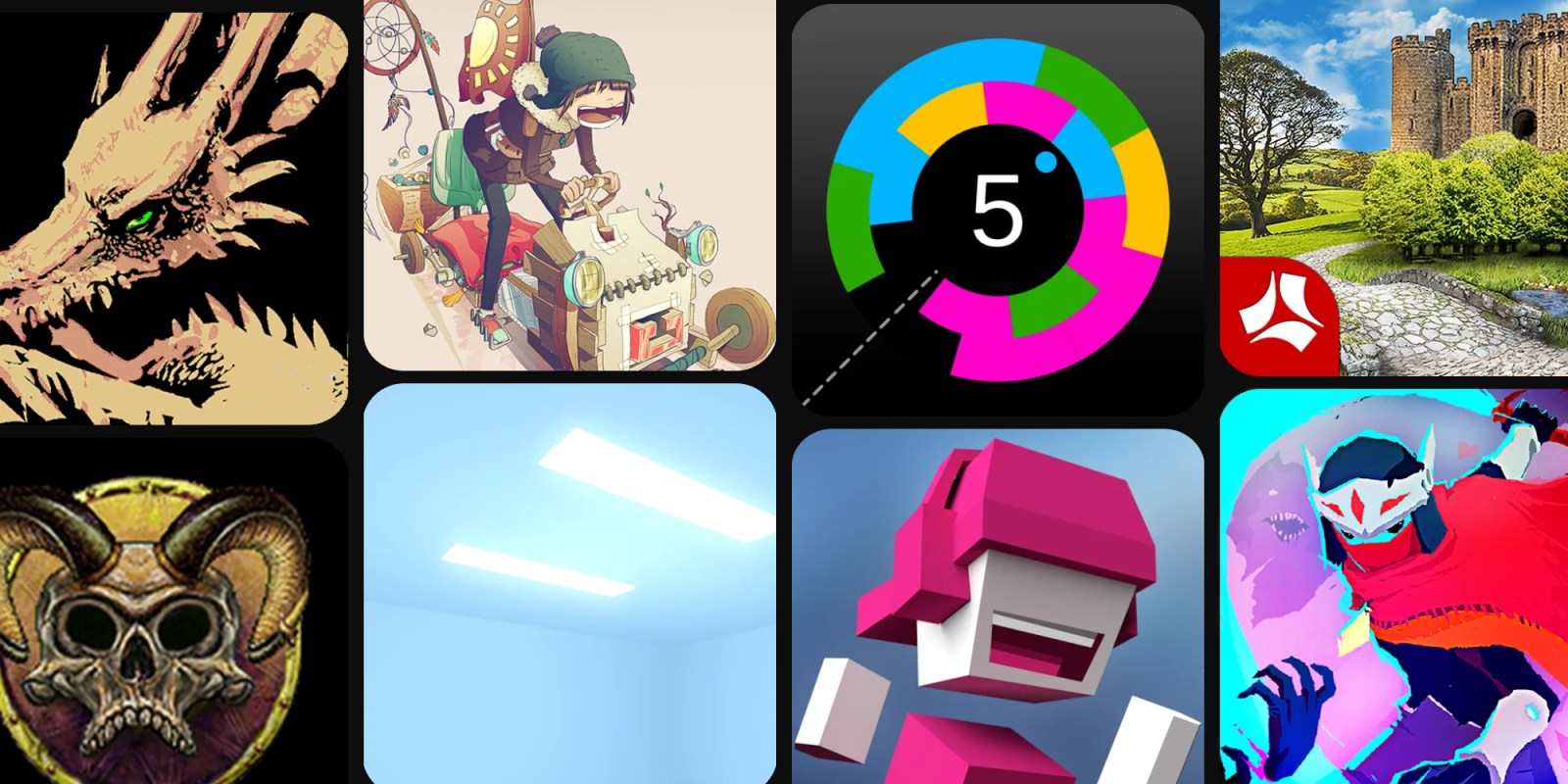 A collage of images of characters and objects