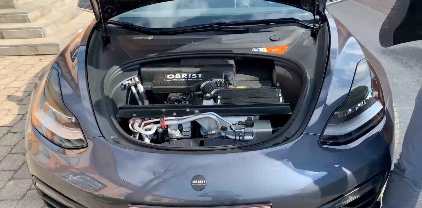 obrist Tesla Model 3 gas engine